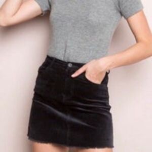 Brandy Melville x John Galt JULIETTE Black Corduroy Mini Skirt Black